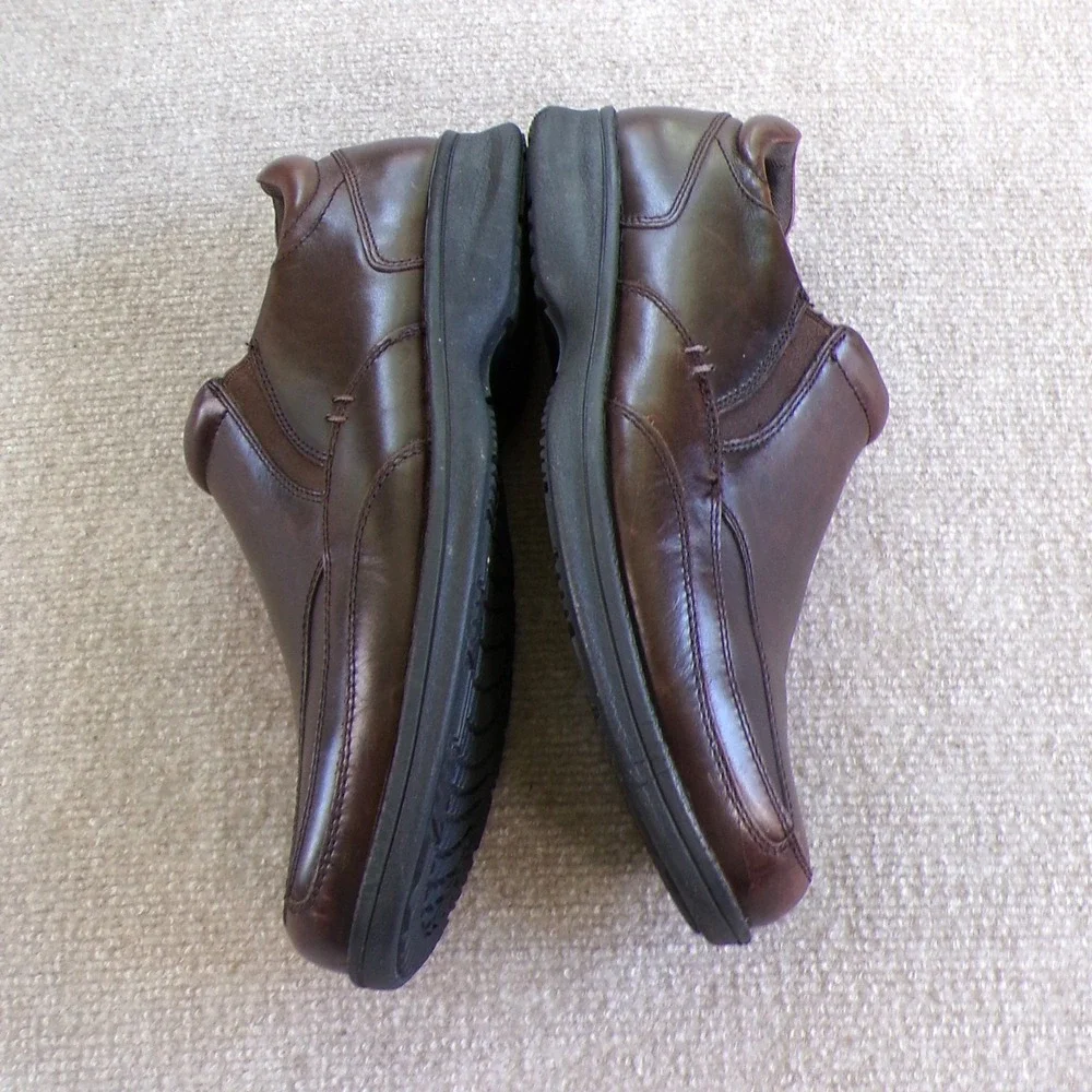 George Foreman Footworks SMARTsystem Mens Brown Leather Slip On Loafers 11 Wide